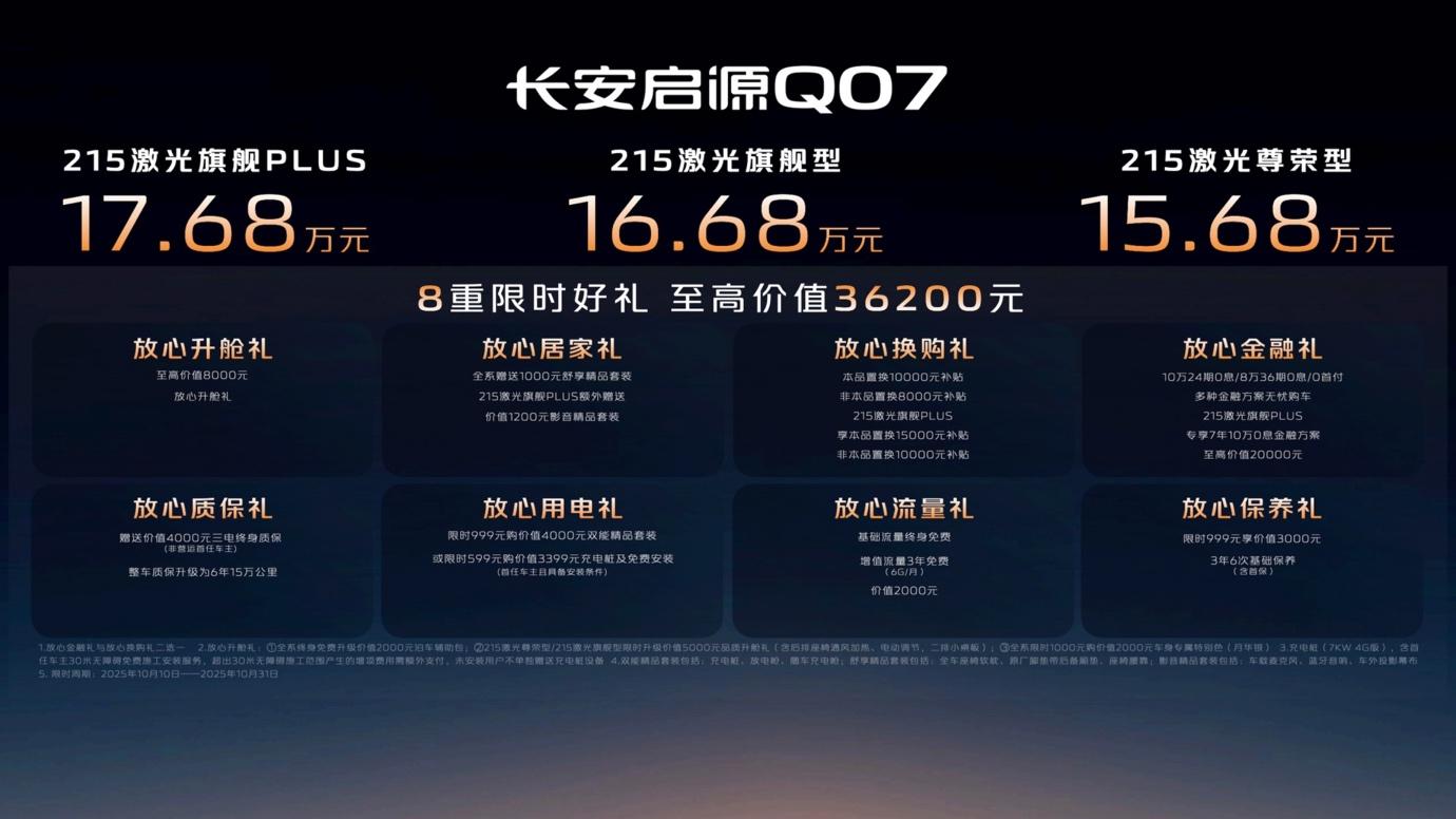 雷达!长安启源Q07激光版焕新上市OG真人游戏1400km续航+激光(图6) 雷达!长安启源Q07激光版焕新上市OG真人游戏1400km续航+激光(图6)